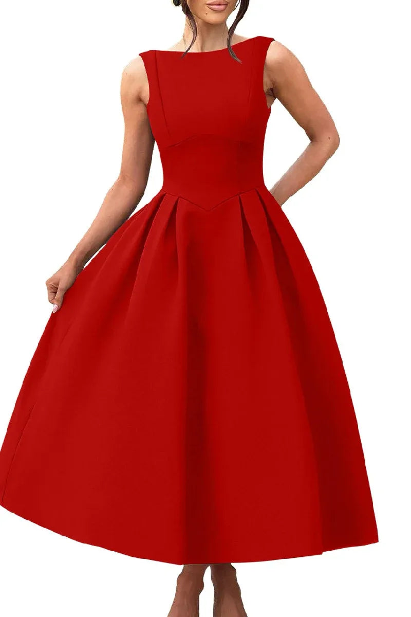 A-Line Midi Satin Formal Evening Dresses B0F4MVVXTZ - COCOMELODY